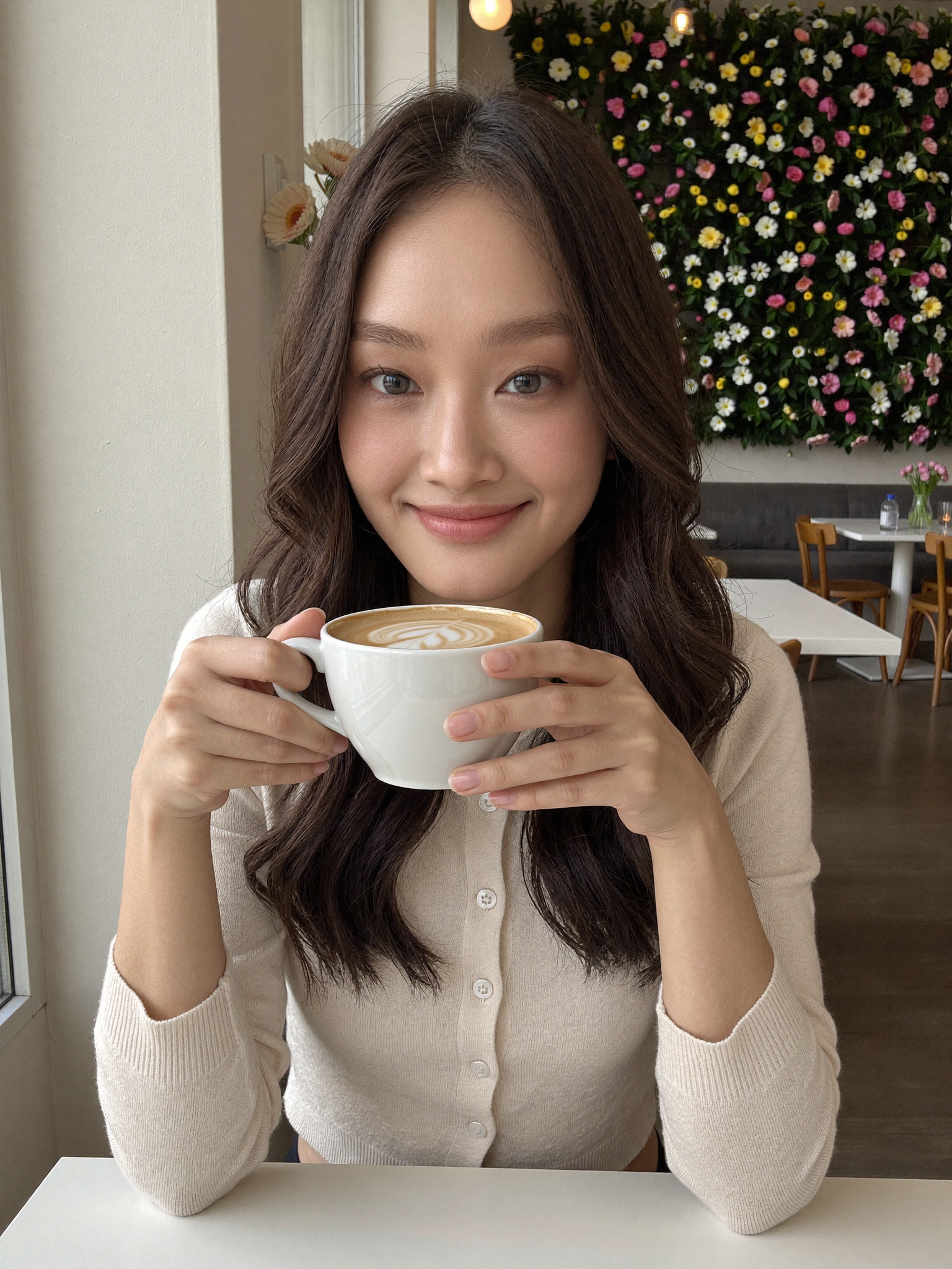 AI 가상 인플루언서 카페 일상 이미지(AI 생성)